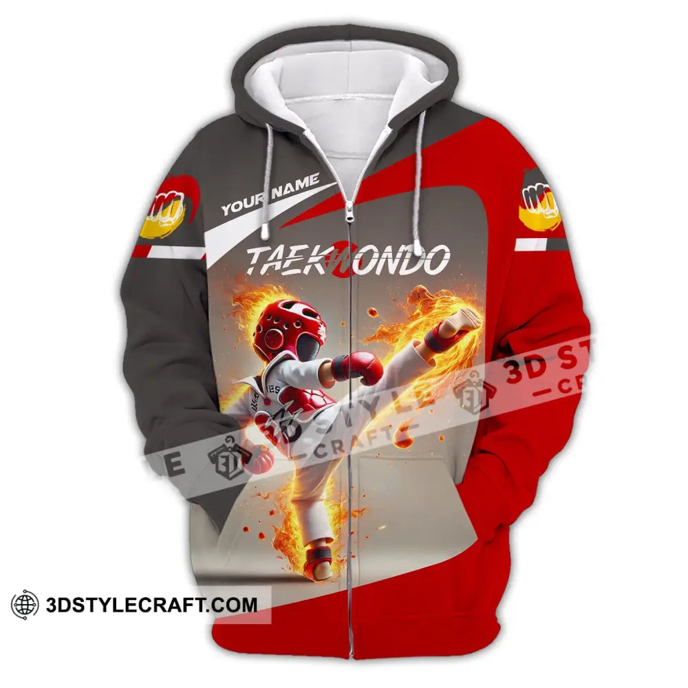 Unisex Shirt - Custom Name Taekwondo Zipper Hoodie / S T-Shirt