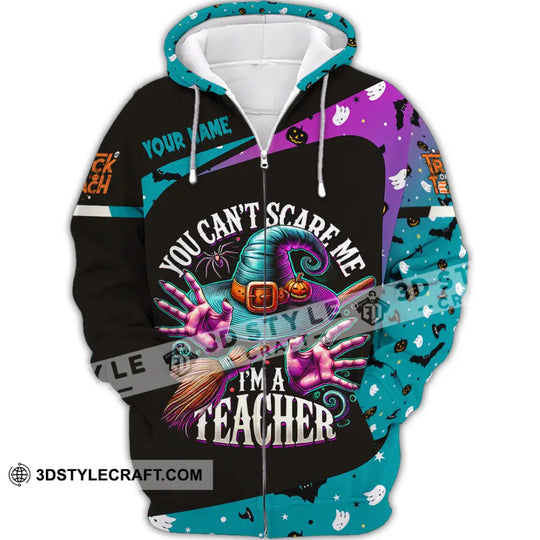 Unisex Shirt, Custom Name Teacher, Halloween Shirt, Back To School T-Shirt, Gift for Teacher style option 3