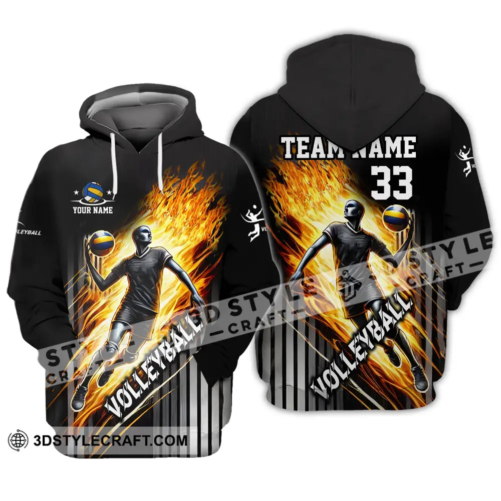 Unisex Shirt - Custom Name Team And Number Volleyball Lover Hoodie / S T-Shirt