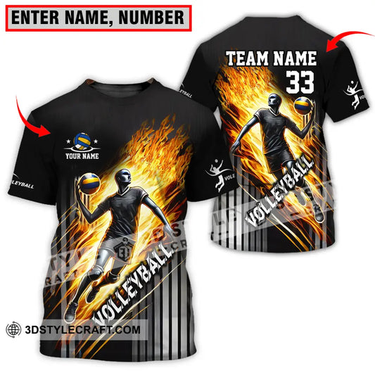 Unisex Shirt - Custom Name Team And Number Volleyball Lover T-Shirt