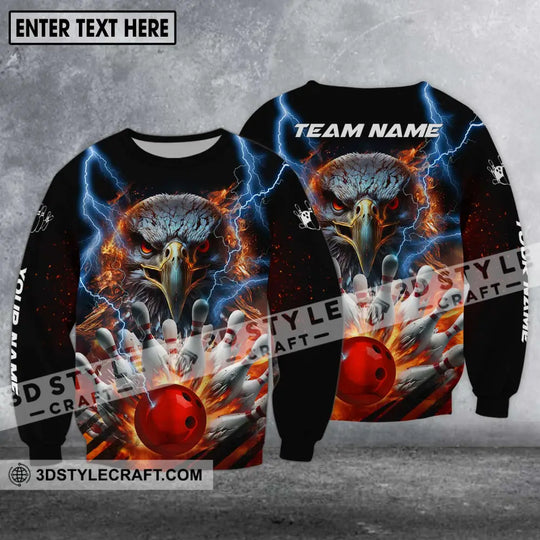 Unisex Shirt - Custom Name Shirt - Team Name Shirt, Bowling Eagle Fire Ball style option 4