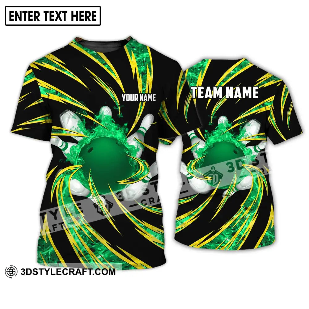 Unisex Shirt - Custom Name Team Emerald Bowling T-Shirt / S T-Shirt