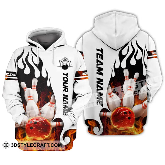 Unisex Shirt - Custom Name Shirt - Team Name Shirt, Fire Bowling Ball style option 3