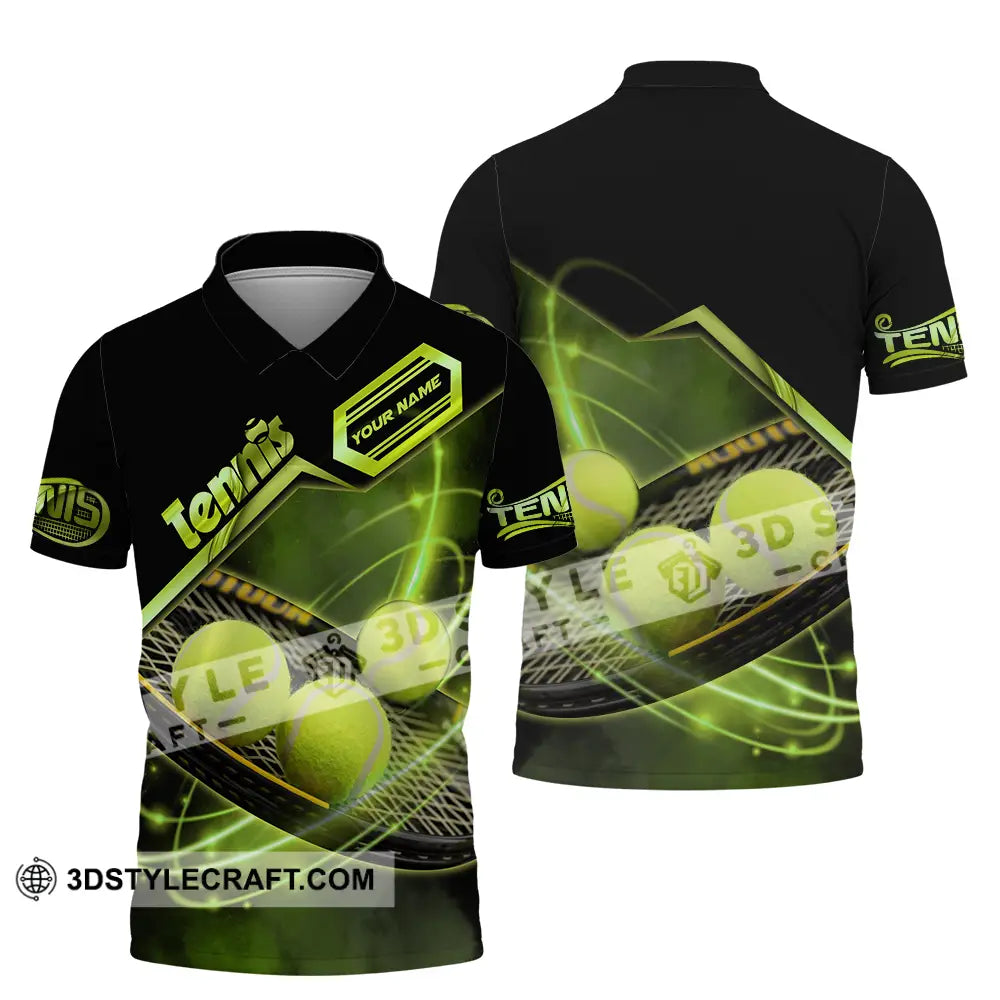 Unisex Shirt - Custom Name Tennis Ball Color Player Polo / S T-Shirt