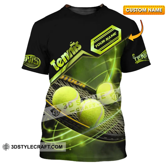 Unisex Shirt - Custom Name Tennis Ball Color Player T-Shirt