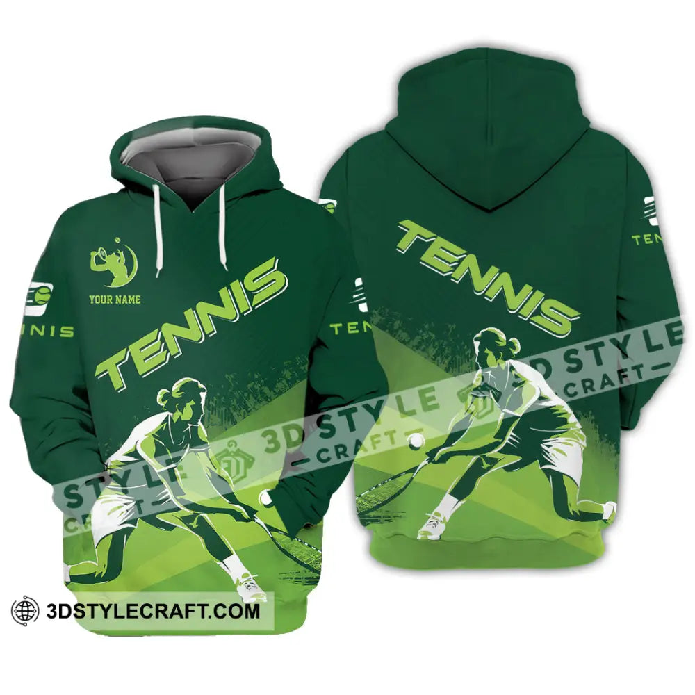 Unisex Shirt - Custom Name Tennis For Player Green Hoodie / S T-Shirt