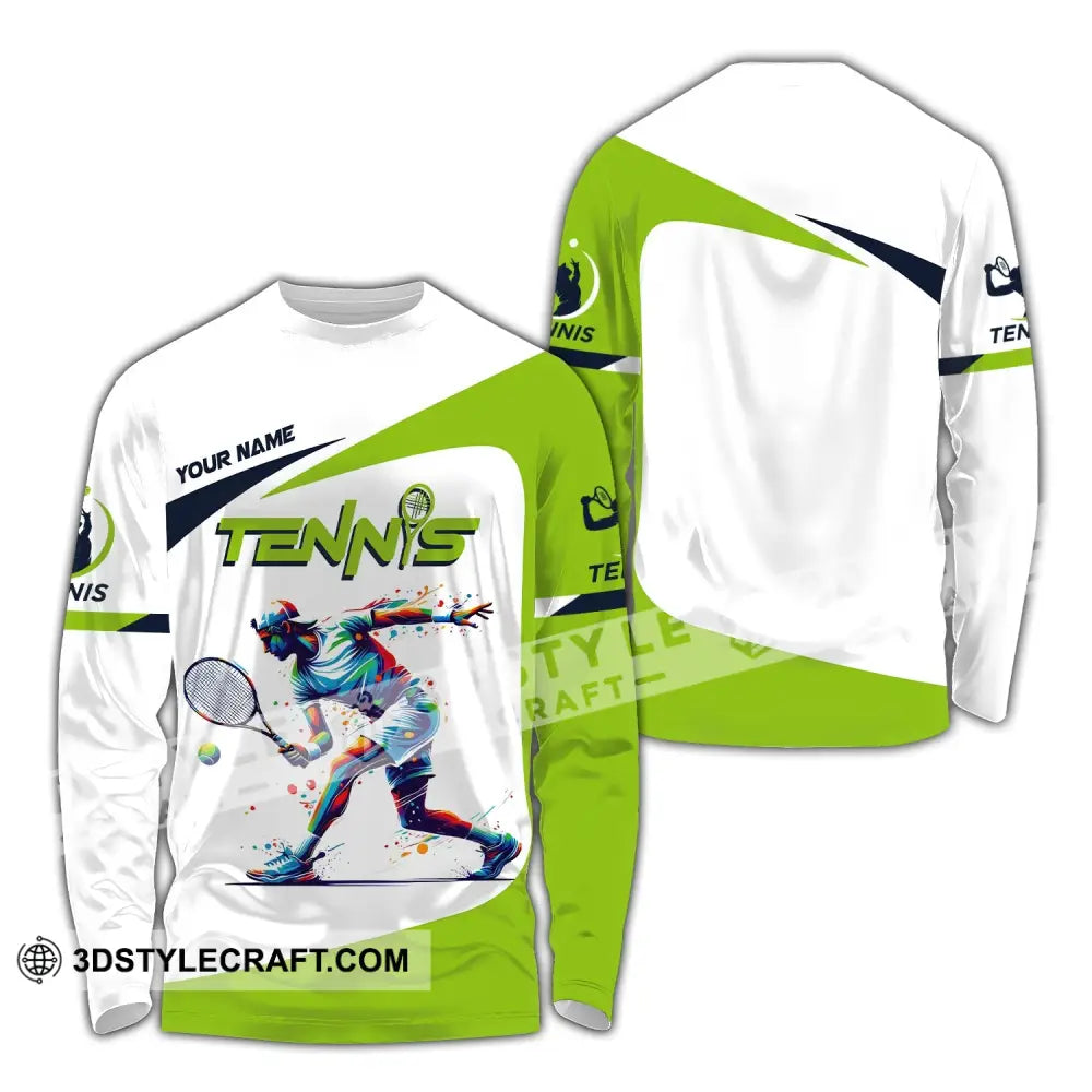 Unisex Shirt Custom Name Tennis Player T-Shirt For Lover Team Uniform Long Sleeve / S T-Shirt