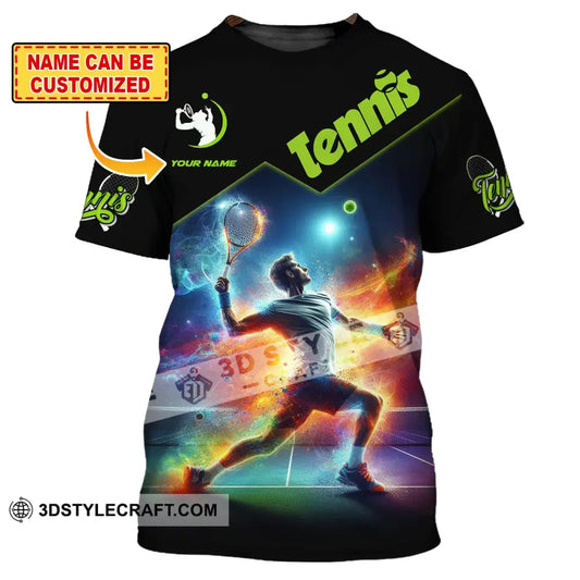 Unisex Shirt Custom Name Tennis T-Shirt For Club Gift Players T-Shirt