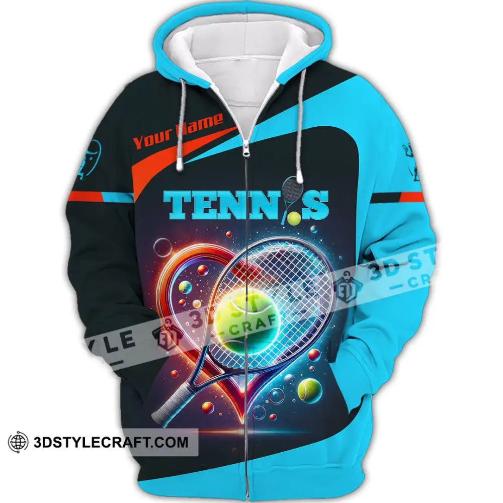 Unisex Shirt Custom Name Tennis T-Shirt Hoodie Long Sleeve Gift For Lovers Zipper / S T-Shirt