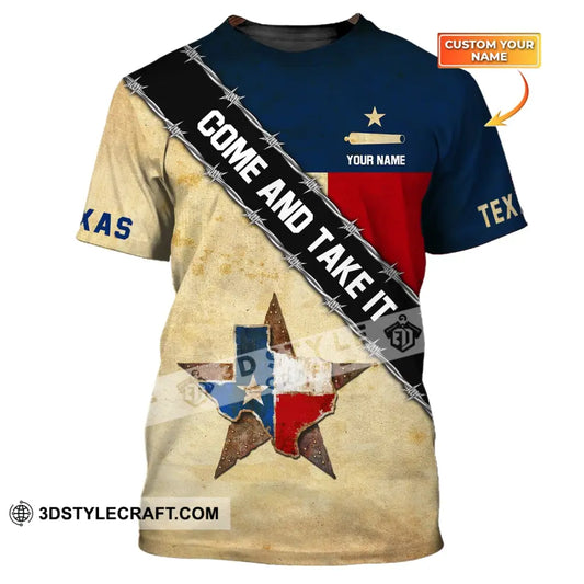 Unisex Shirt Custom Name Texas Cities Shirts Come And Take It T-Shirt / S