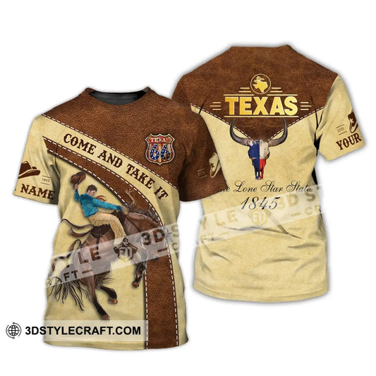 Unisex Shirt Custom Name Texas T-Shirt 1845 Come And Take It / S