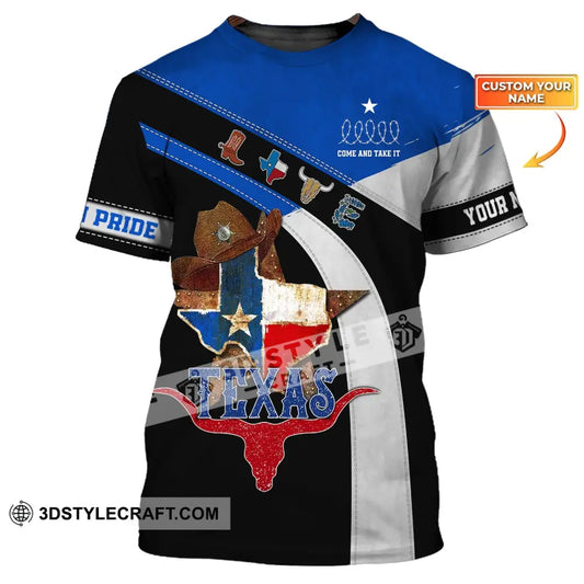 Unisex Shirt Custom Name Texas T-Shirt Come And Take It Pride / S