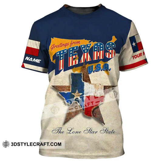 Unisex Shirt, Custom Name Texas T-Shirt, Greeting From Texas, USA Texas Shirt style option 3