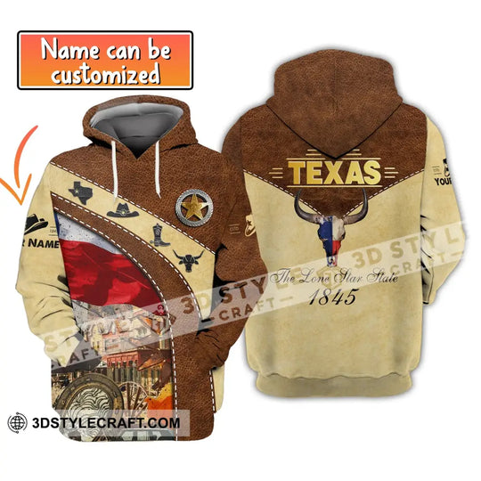 Unisex Shirt, Custom Name Texas T-Shirt, The Lone Star State, Texas 1845, Texas Shirt style option 1