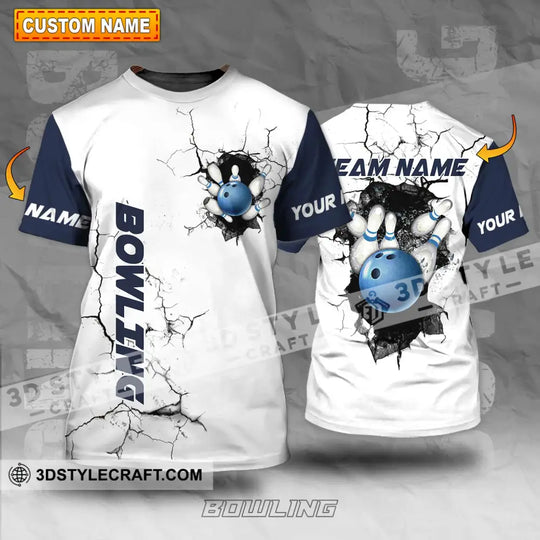 Unisex Shirt - Custom Name The Bowling Player Sport Shirt Cracking Wall style option 1