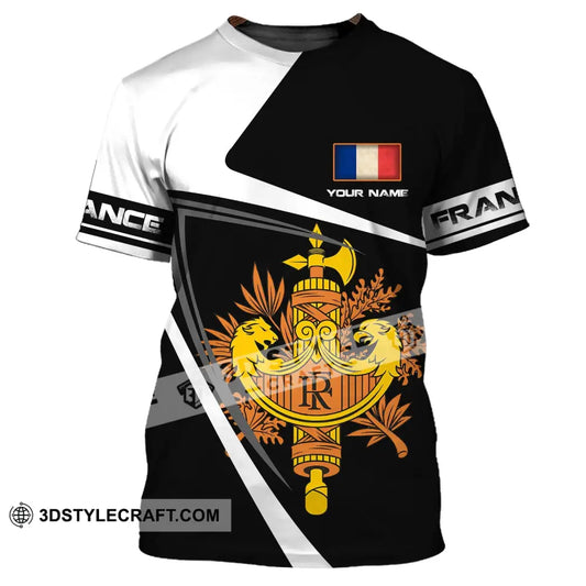 Unisex Shirt - Custom Name The Coat Of Arms France T-Shirt / S T-Shirt