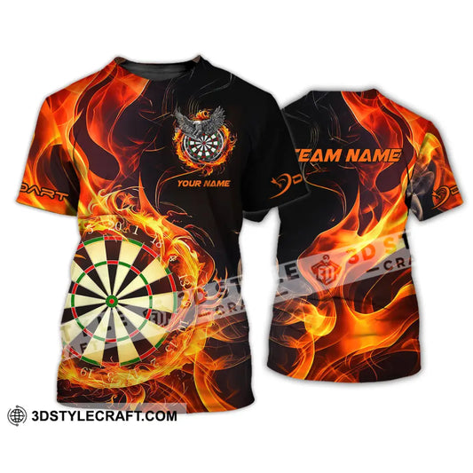 Unisex Shirt - Custom Name The Skull Darts Sport Fire T-Shirt / S T-Shirt