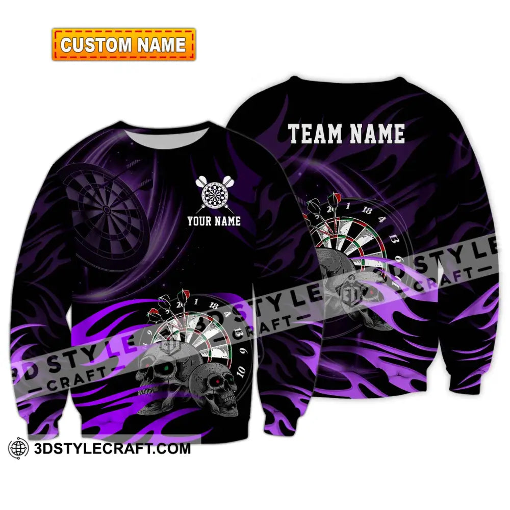 Unisex Shirt - Custom Name The Skull Darts Sport Long Sleeve / S T-Shirt