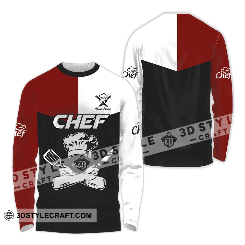 Unisex Shirt - Custom Name The Strongest Chef Long Sleeve / S T-Shirt