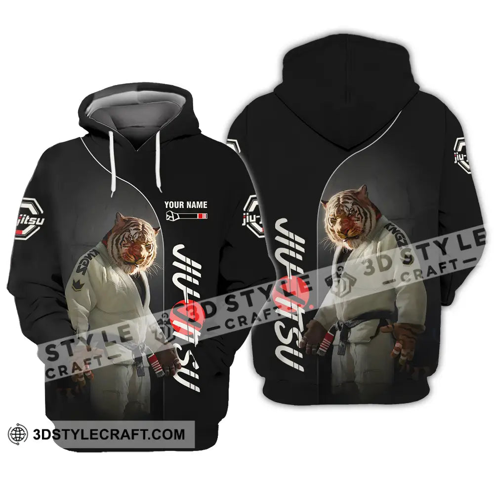 Unisex Shirt - Custom Name Tiger Jiu Jitsu Hoodie / S T-Shirt