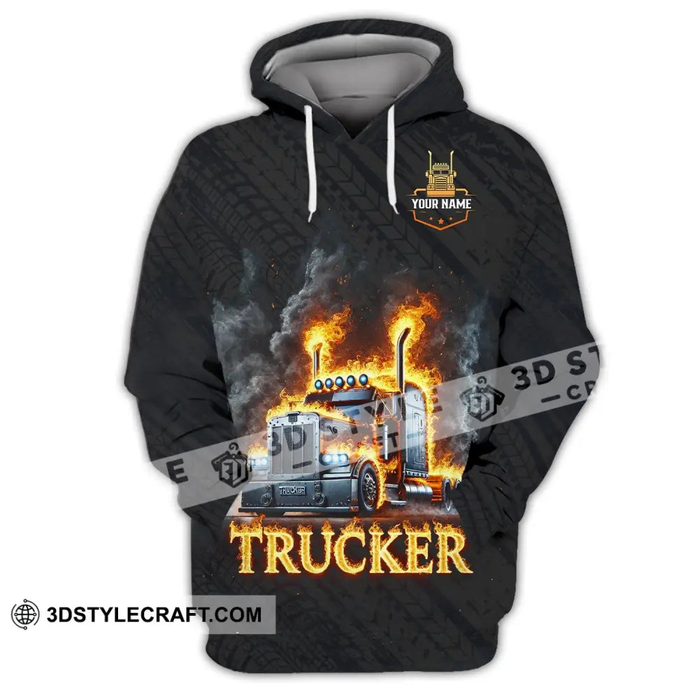 Unisex Shirt Custom Name Trucker Driver T-Shirt Hoodie / S T-Shirt