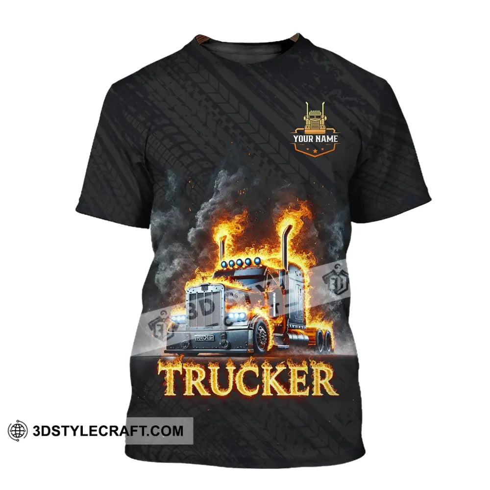 Unisex Shirt Custom Name Trucker Driver T-Shirt / S T-Shirt