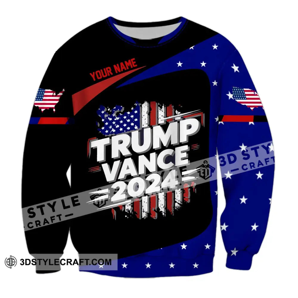 Unisex Shirt Custom Name Trump Vance 2024 For President T-Shirt Long Sleeve / S T-Shirt