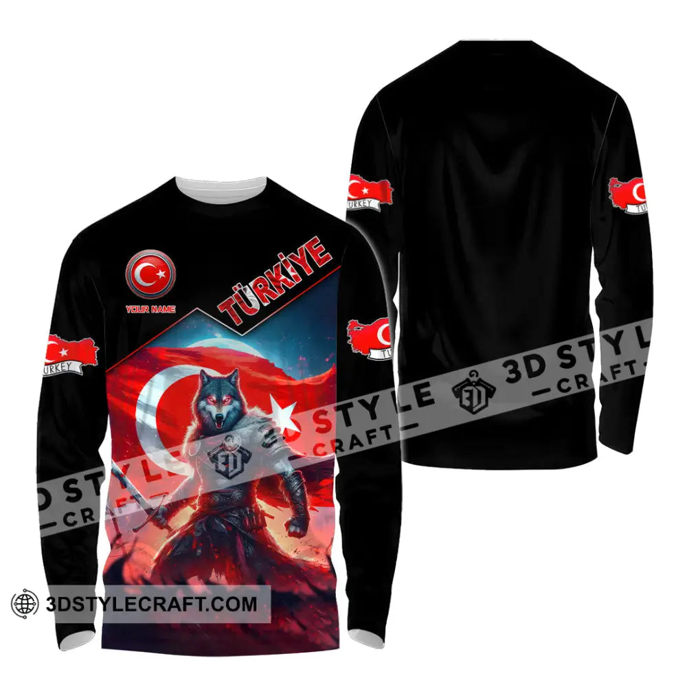 Unisex Shirt Custom Name Türkiye Turkiye Lover Polo Long Sleeve / S T-Shirt