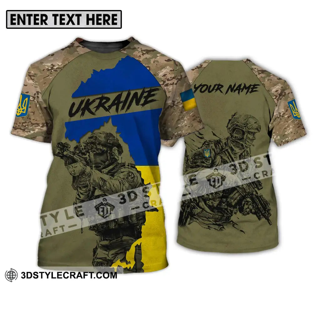 Unisex Shirt - Custom Name Ukraina Army T-Shirt / S T-Shirt