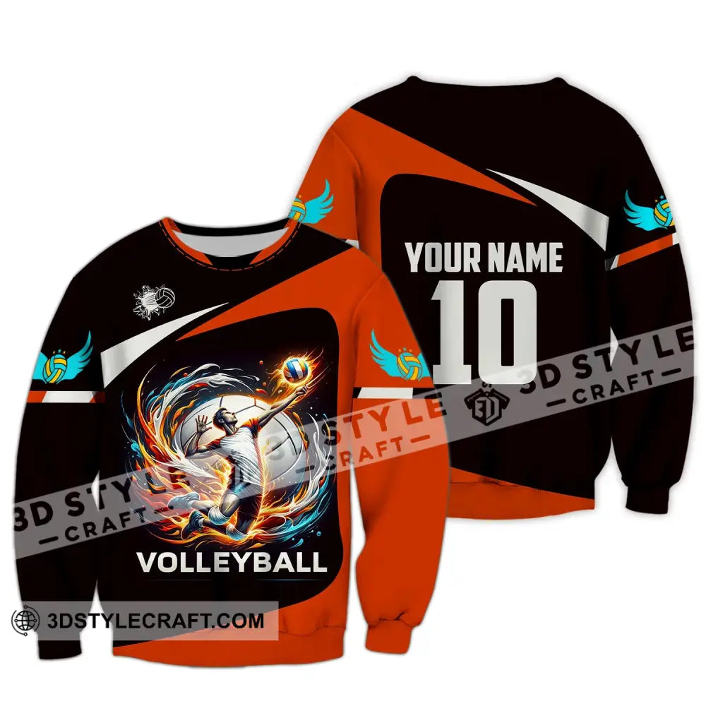 Unisex Shirt Custom Name Volleyball T-Shirt For Club Gift Players Long Sleeve / S T-Shirt