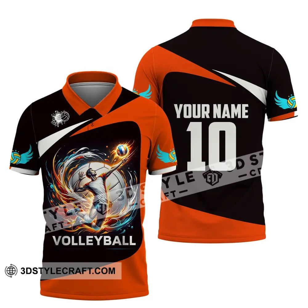 Unisex Shirt Custom Name Volleyball T-Shirt For Club Gift Players Polo / S T-Shirt