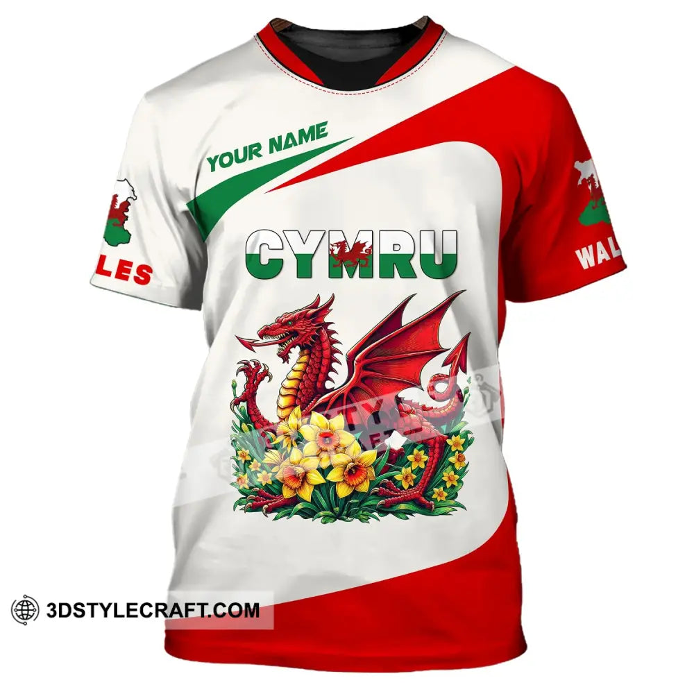 Unisex Shirt Custom Name Wales T-Shirt Cymru Hoodie Polo / S