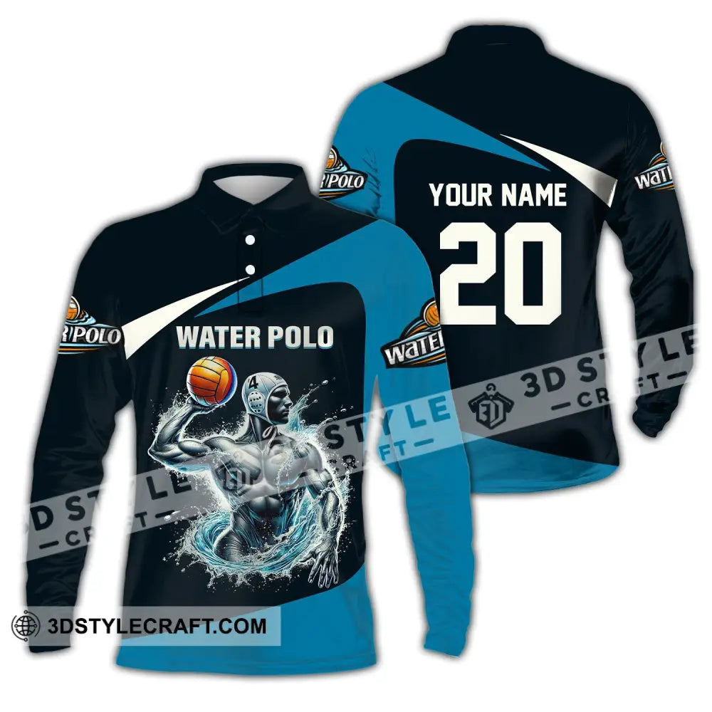 Unisex Shirt Custom Name Water Polo T-Shirt For Club Gift Players Long Sleeve / S T-Shirt