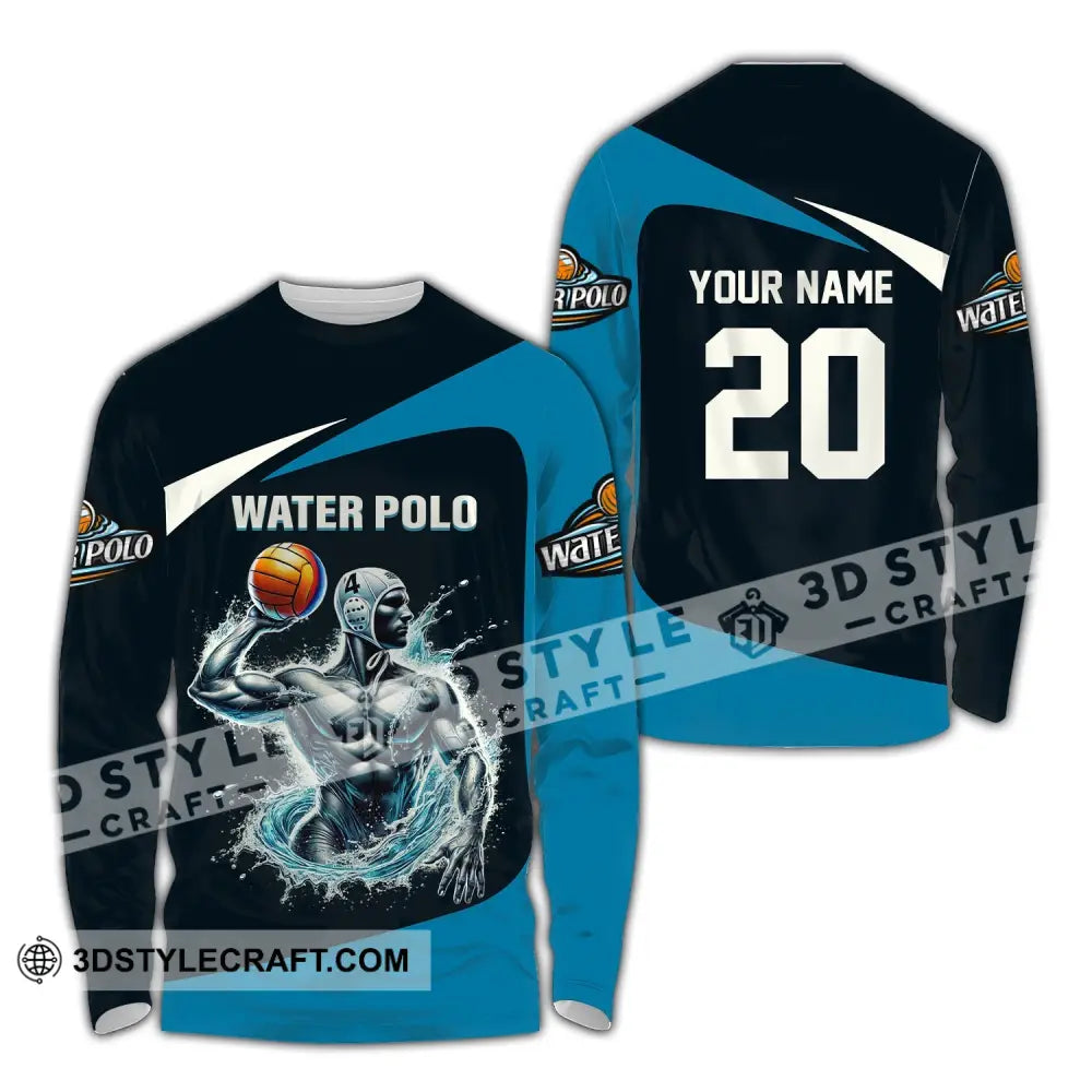 Unisex Shirt Custom Name Water Polo T-Shirt For Club Gift Players Long Sleeve / S T-Shirt