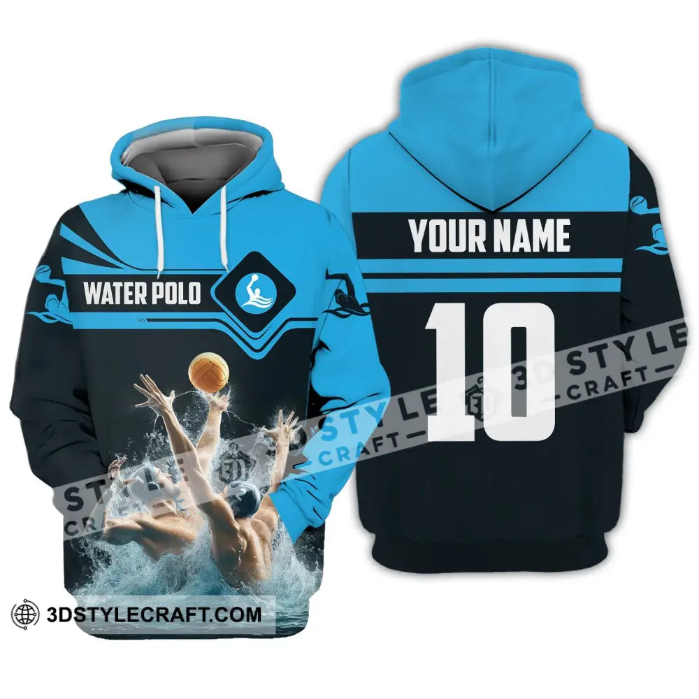 Unisex Shirt Custom Name Water Polo T-Shirt Hoodie Long Sleeve Team Uniform / S T-Shirt