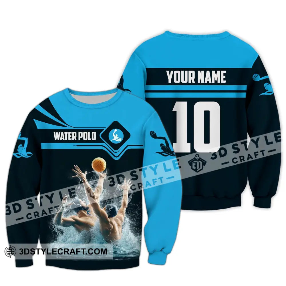 Unisex Shirt Custom Name Water Polo T-Shirt Hoodie Long Sleeve Team Uniform / S T-Shirt