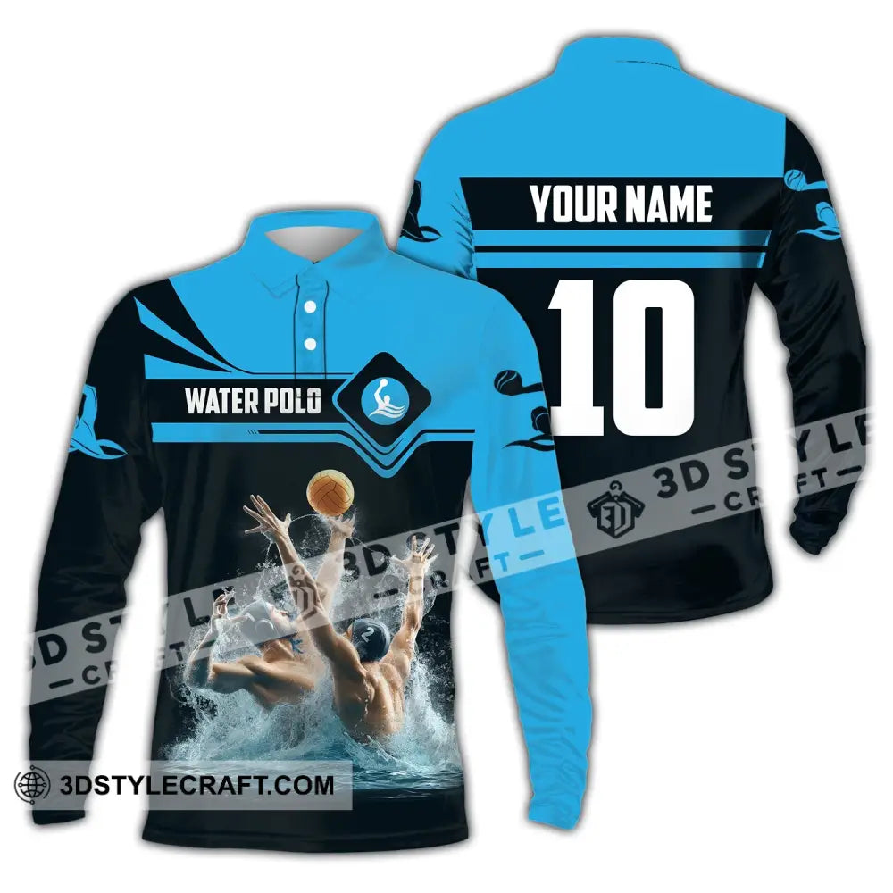 Unisex Shirt Custom Name Water Polo T-Shirt Hoodie Long Sleeve Team Uniform / S T-Shirt