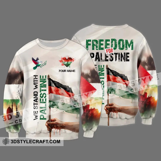 Unisex Shirt - Custom Name Shirt We Stand With Palestine style option 4