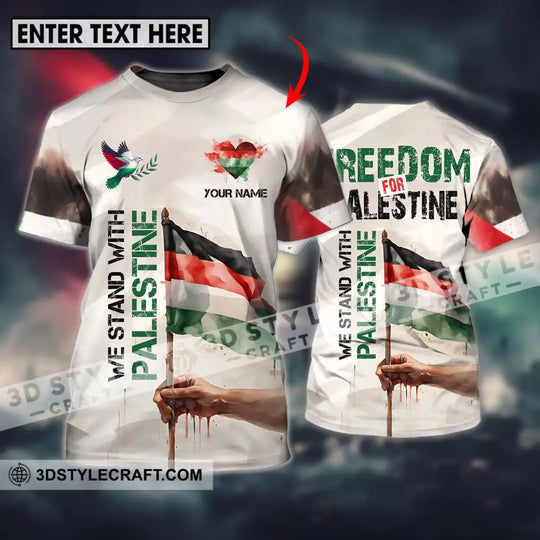 Unisex Shirt - Custom Name Shirt We Stand With Palestine style option 1