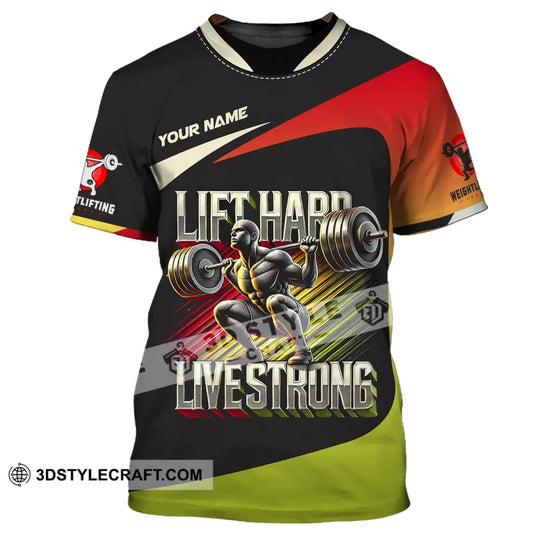 Unisex Shirt, Custom Name Weight Lifting Shirt, Work Out Long Sleeve, Weight Lifting T-Shirt style option 2