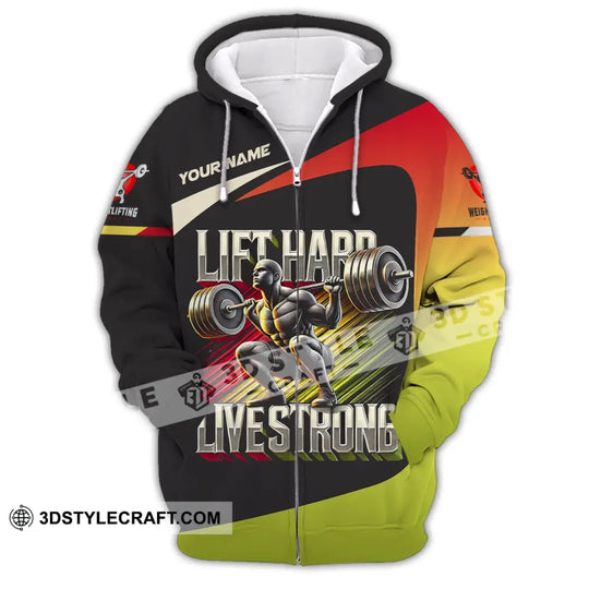 Unisex Shirt, Custom Name Weight Lifting Shirt, Work Out Long Sleeve, Weight Lifting T-Shirt style option 3