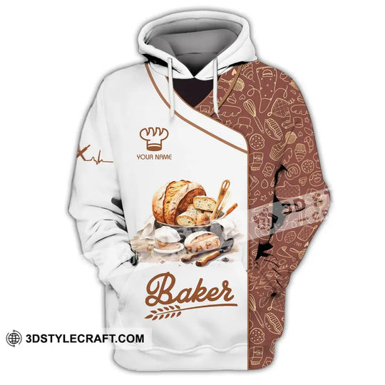 Unisex Shirt - Custom Name White Shirt - Baker Making Bake Shirt style option 3