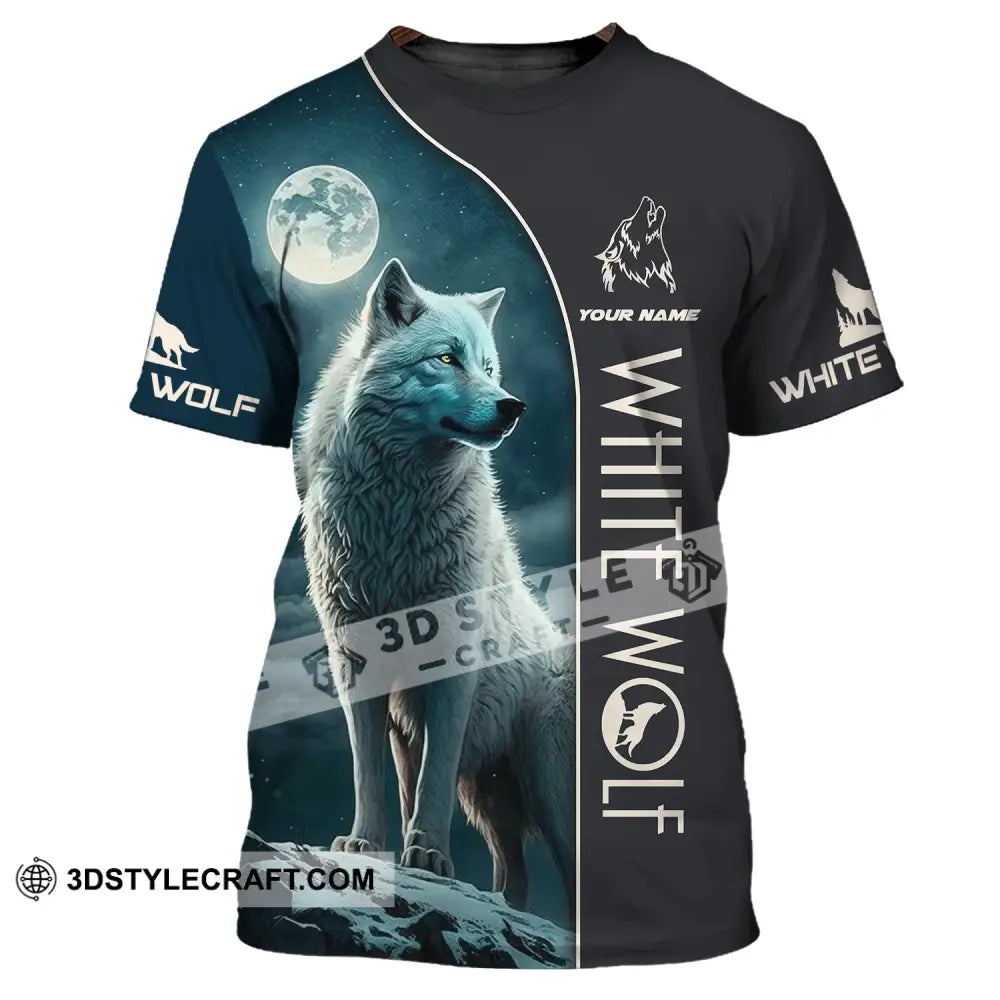 Unisex Shirt - Custom Name White Wolf T-Shirt / S T-Shirt