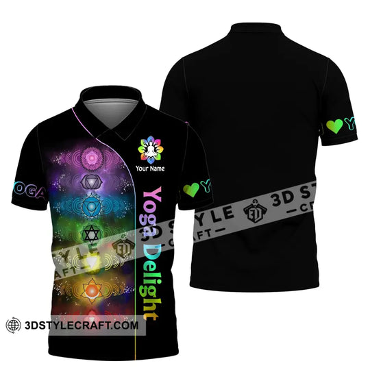 Unisex Shirt, Custom Name Yoga Delight Shirt, Yoga Love Hoodie Shirt Polo Long Sleeve Shirt style option 4