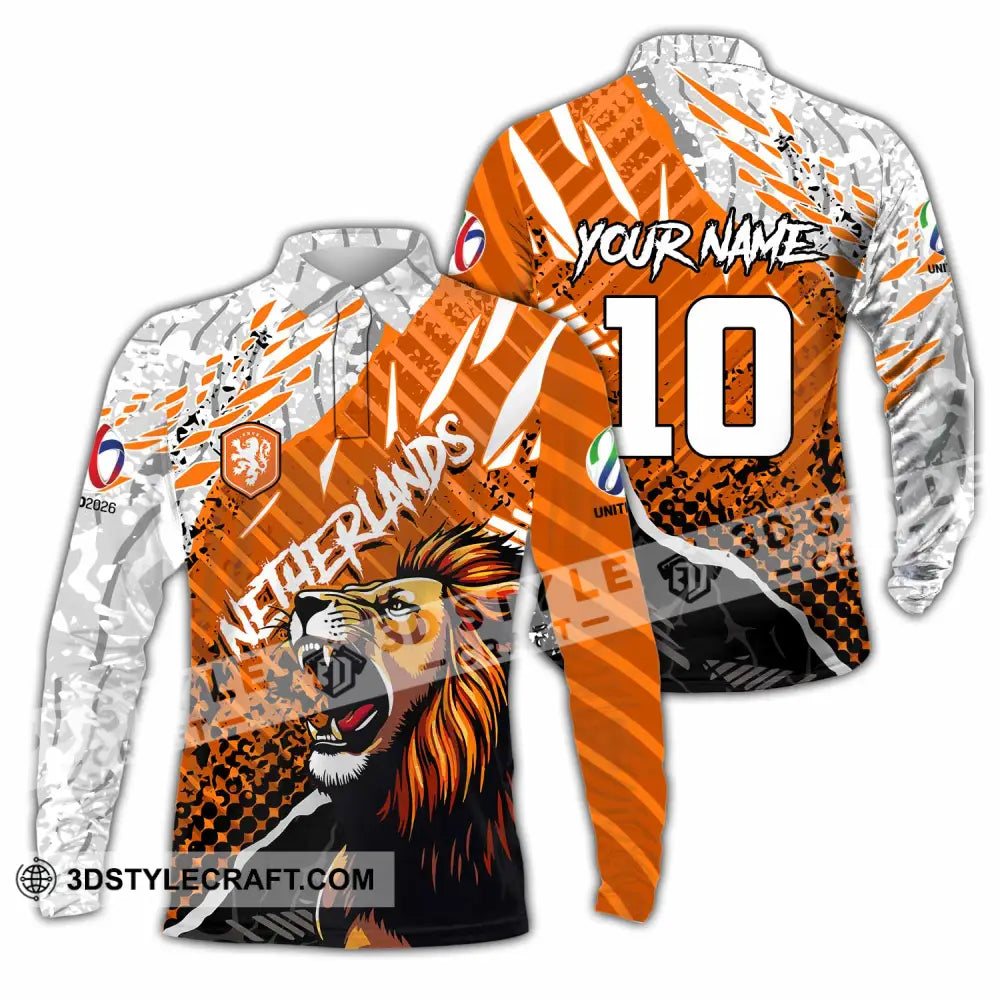 Unisex Shirt - Custom Netherlands 3D Shirt Long Sleeve Polo / S T-shirt