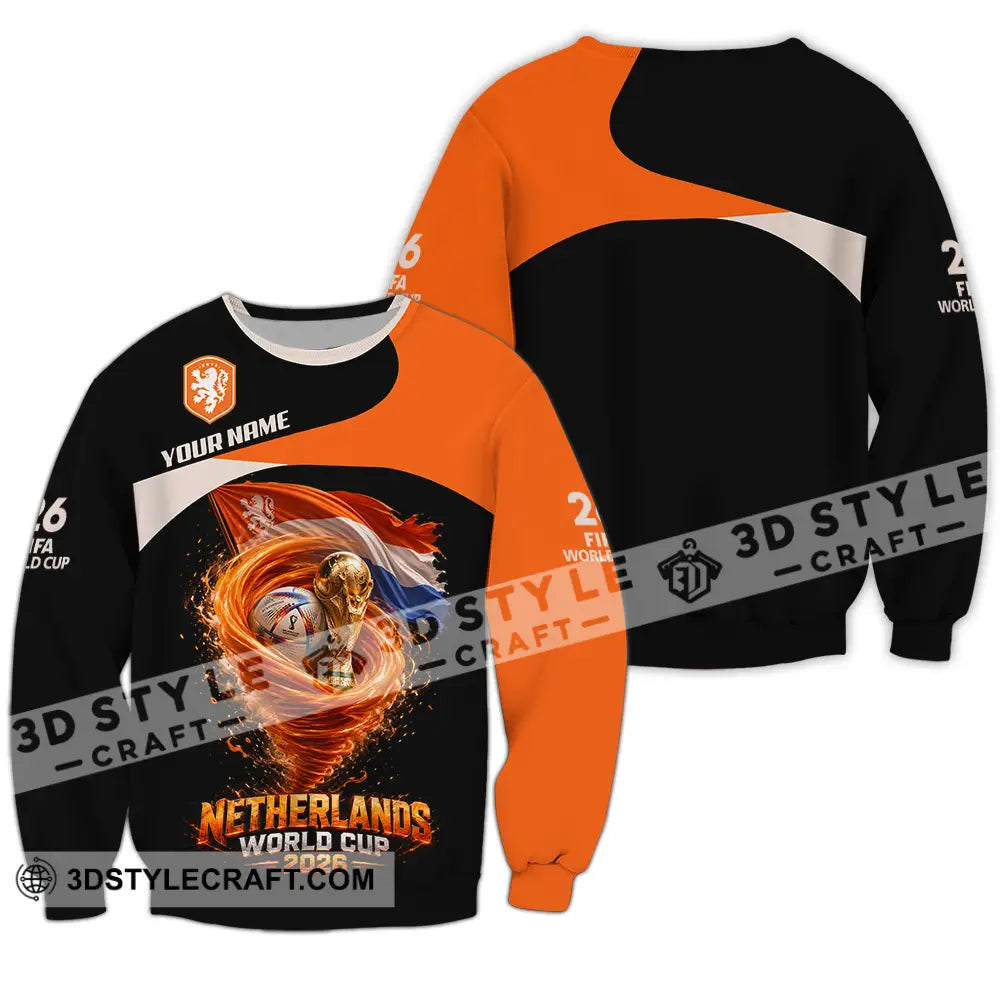 Unisex Shirt - Custom Netherlands World Cup 2026 3D Shirt - Long Sleeve / S - T-shirt