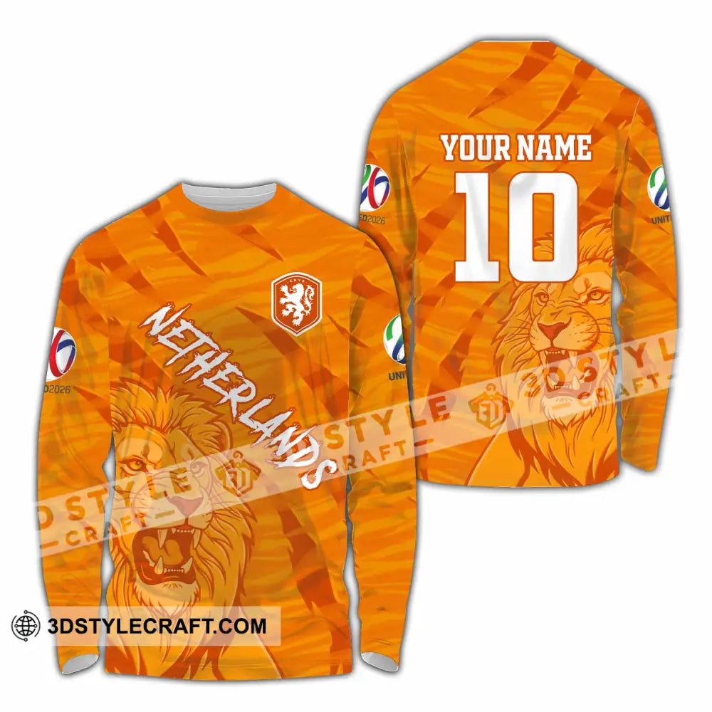 Unisex Shirt - Custom Netherlands 3D Shirt Long Sleeve Shirt / S T-shirt