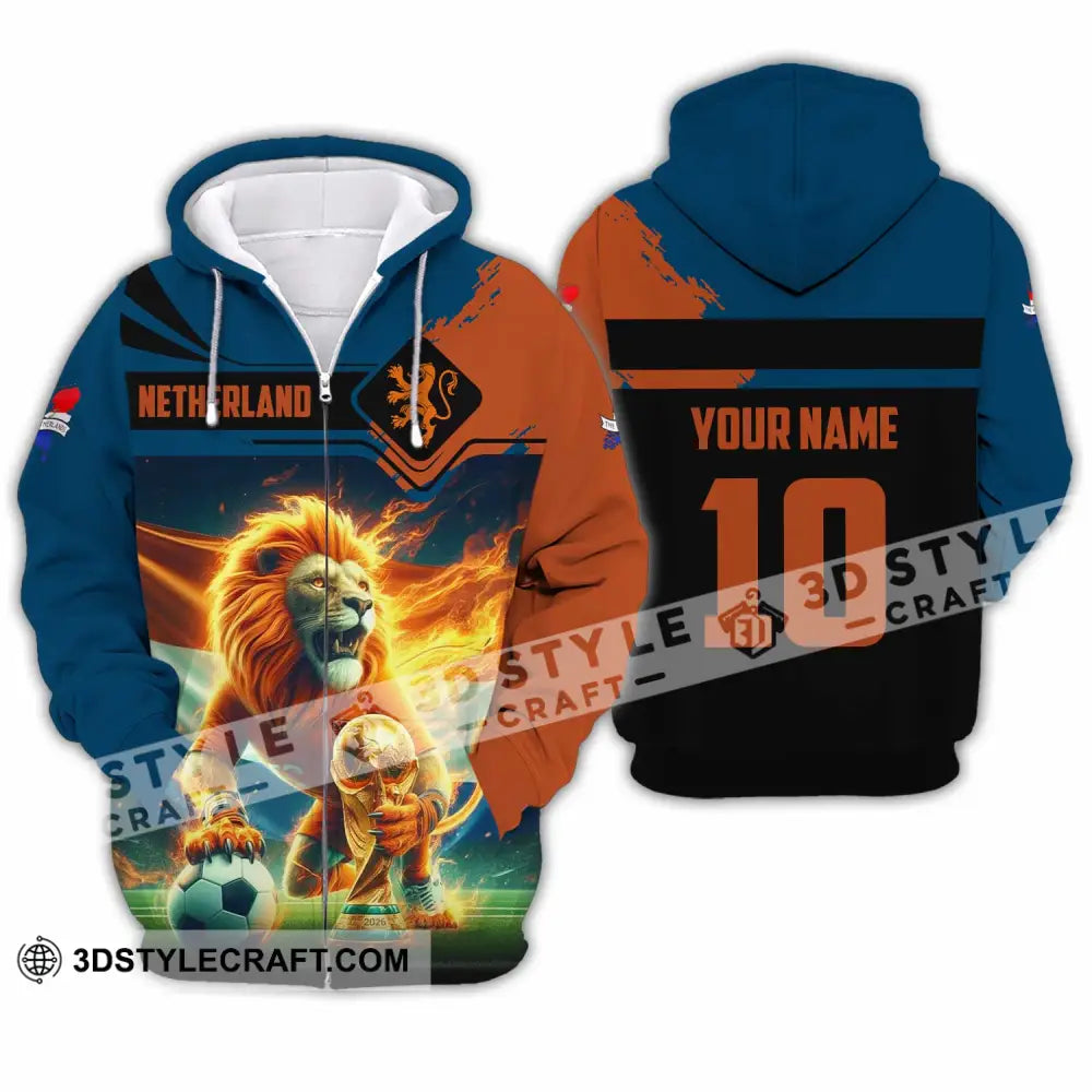 Unisex Shirt - Custom Netherlands 3D Shirt Zipper Hoodie / S T-shirt