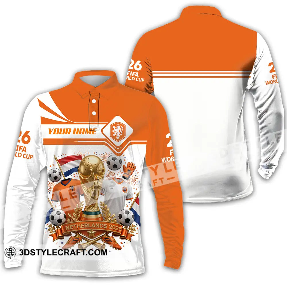 Unisex Shirt - Custom Netherlands World Cup 2026 Shirt - Long Sleeve Polo / S - T-shirt