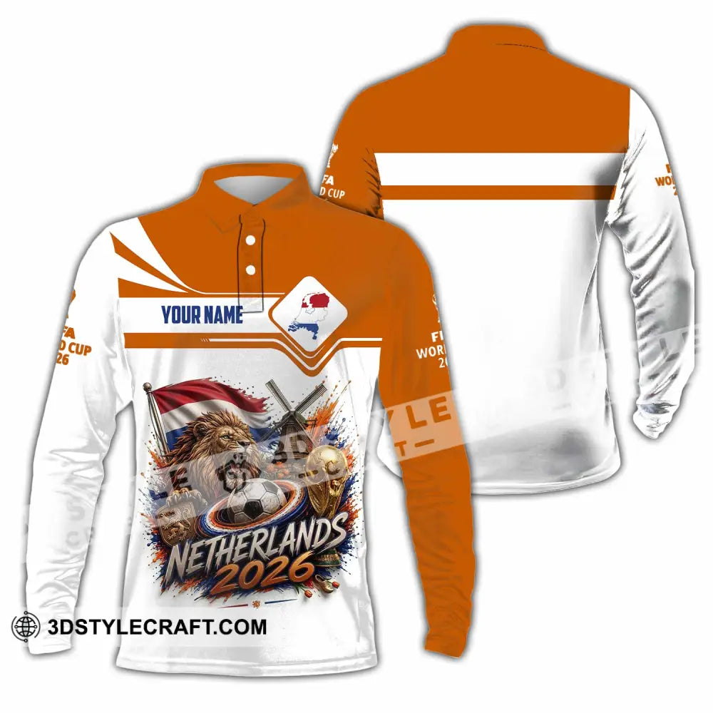 Unisex Shirt - Custom Netherlands World Cup 2026 Shirt - Long Sleeve Polo / S - T-shirt